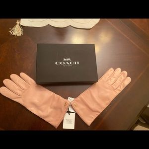Coach Leather Gloves in Pink